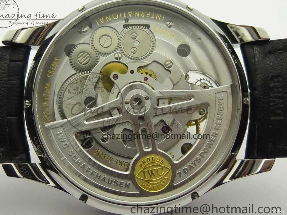 MIROTIME 0106 Portuguese Tourbillon IW5046 SS ZF Best Edition Gray Dial on Black Leather Strap SunProtective 7147